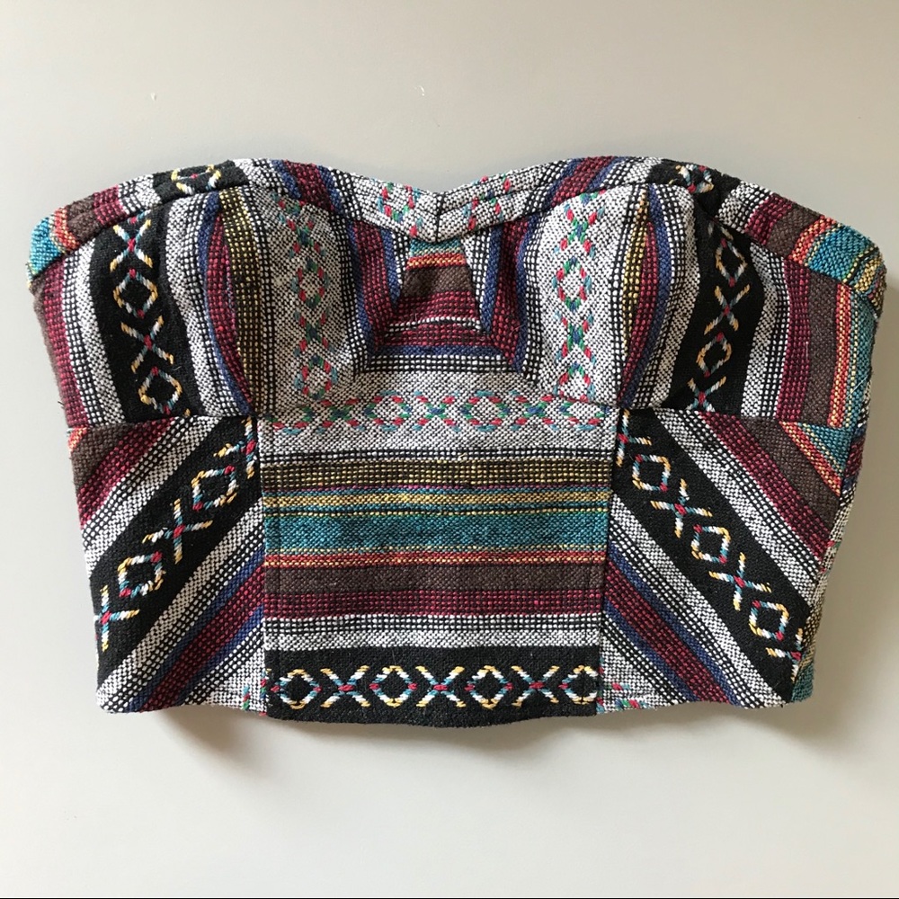 Threaded Crop Top with Zipper Back
